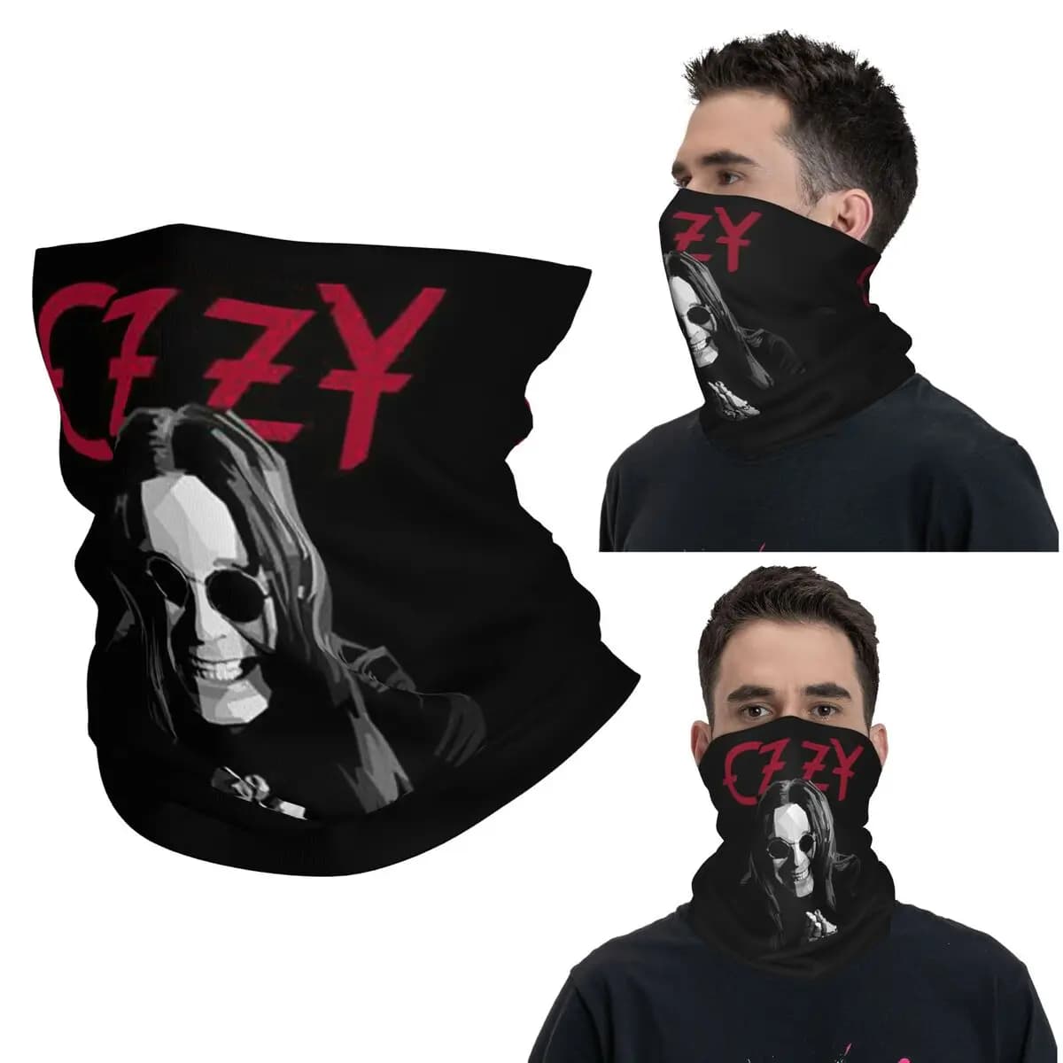 Ozzy Osbourne British Heavy Metal Rock Music Cantante Bandana Ghetta per il collo Sciarpa avvolgente stampata Maschera calda per il viso Equitazione