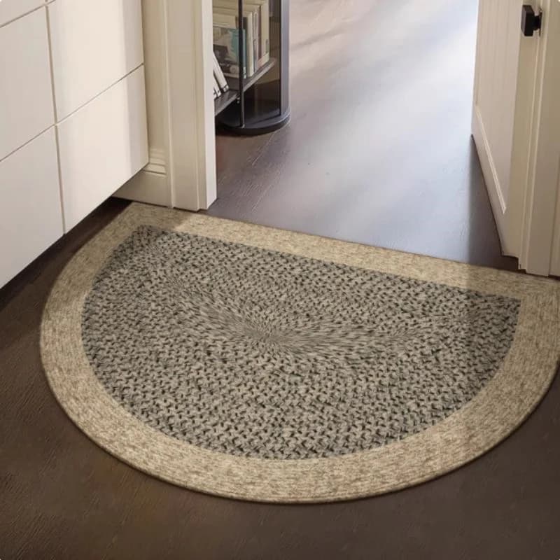 VIKAMA Minimalist Nordic Semi-Circular Entry Mat Anti Slip Durable Carpet for Front Door Kitchen Bedroom Household Home Decor