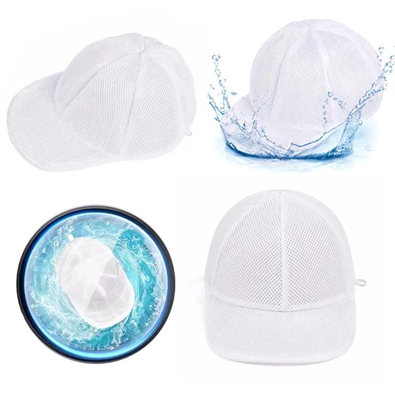 3PCS Reusable White Hat Wash Bag Mesh Hat Washer Cage Protect Baseball Cap in Washer Dryer Laundry Cleaning Supply Household ZYF