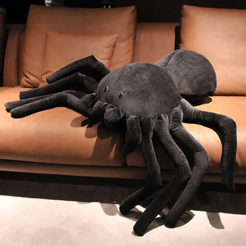 Creative Plush Toy Funny Toy Black Spider Soft Doll Toy Kids Toy Throw Pillow Birthday Gift w1472