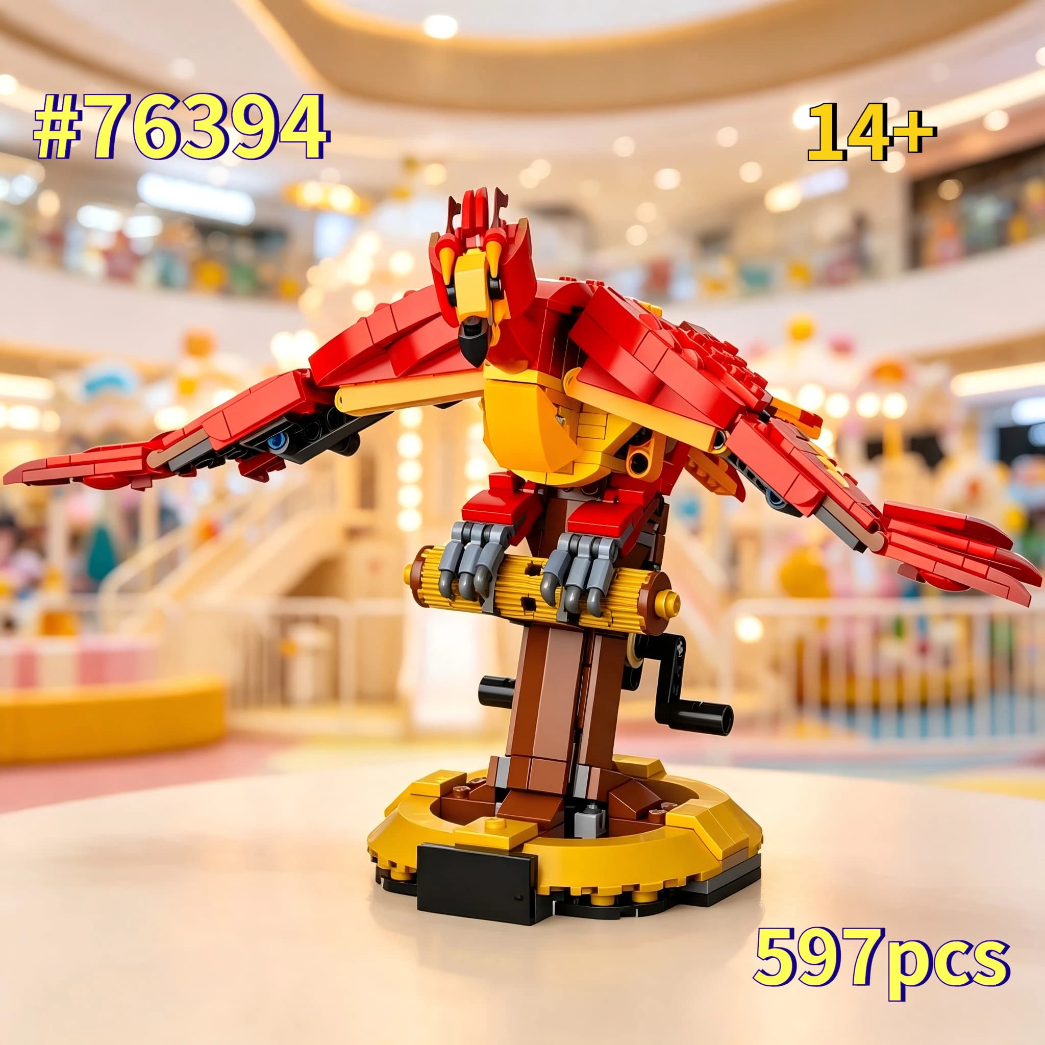 Magic World Fire Phoenix Building Blocks Sets Suitable for Christmas Gifts Compatible with Legoed Particles,597pcs.