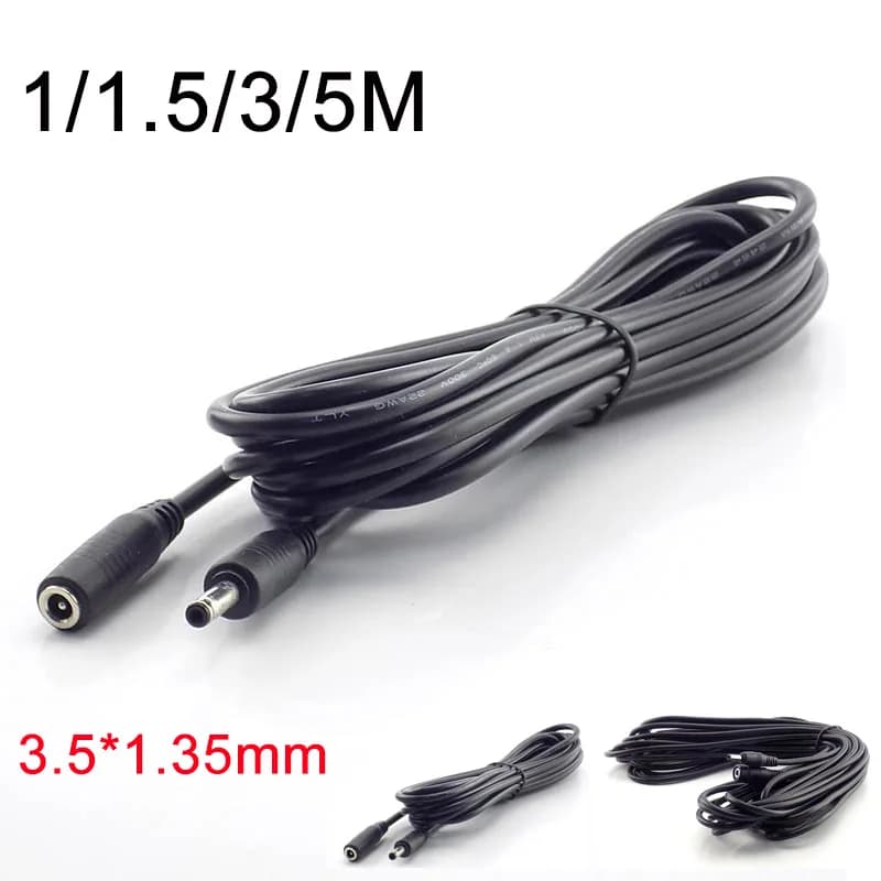 1/1.5/3/5M DC 5-24V Cavo di Alimentazione di Estensione Adattatore di Cavo di Alimentazione 3.5mm x 1.35mm Connettore per CCTV Cavo di Sicurezza Della Macchina Fotografica