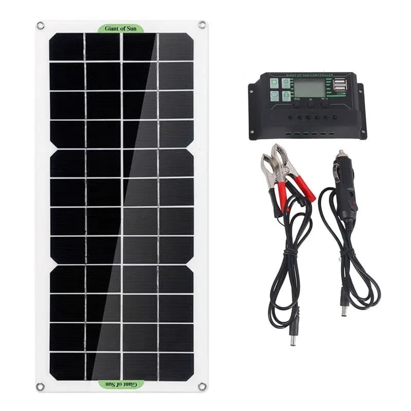 Pannello Solare A76K 30W per Auto, Furgone, Barca, Roulotte, Camper, Batteria 12V Portatile