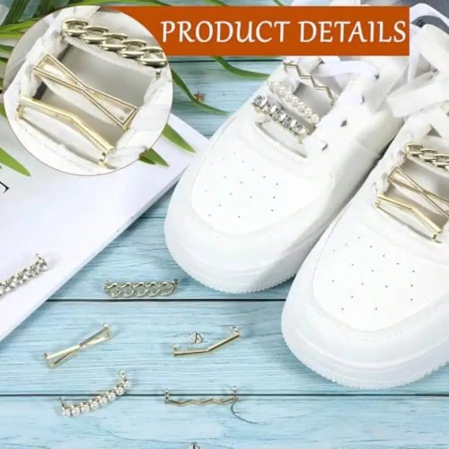 12 PCS Shoe Charms DIY Decorative Clips For Sneakers Faux Pearl Rhinestone Accessories Women Adult