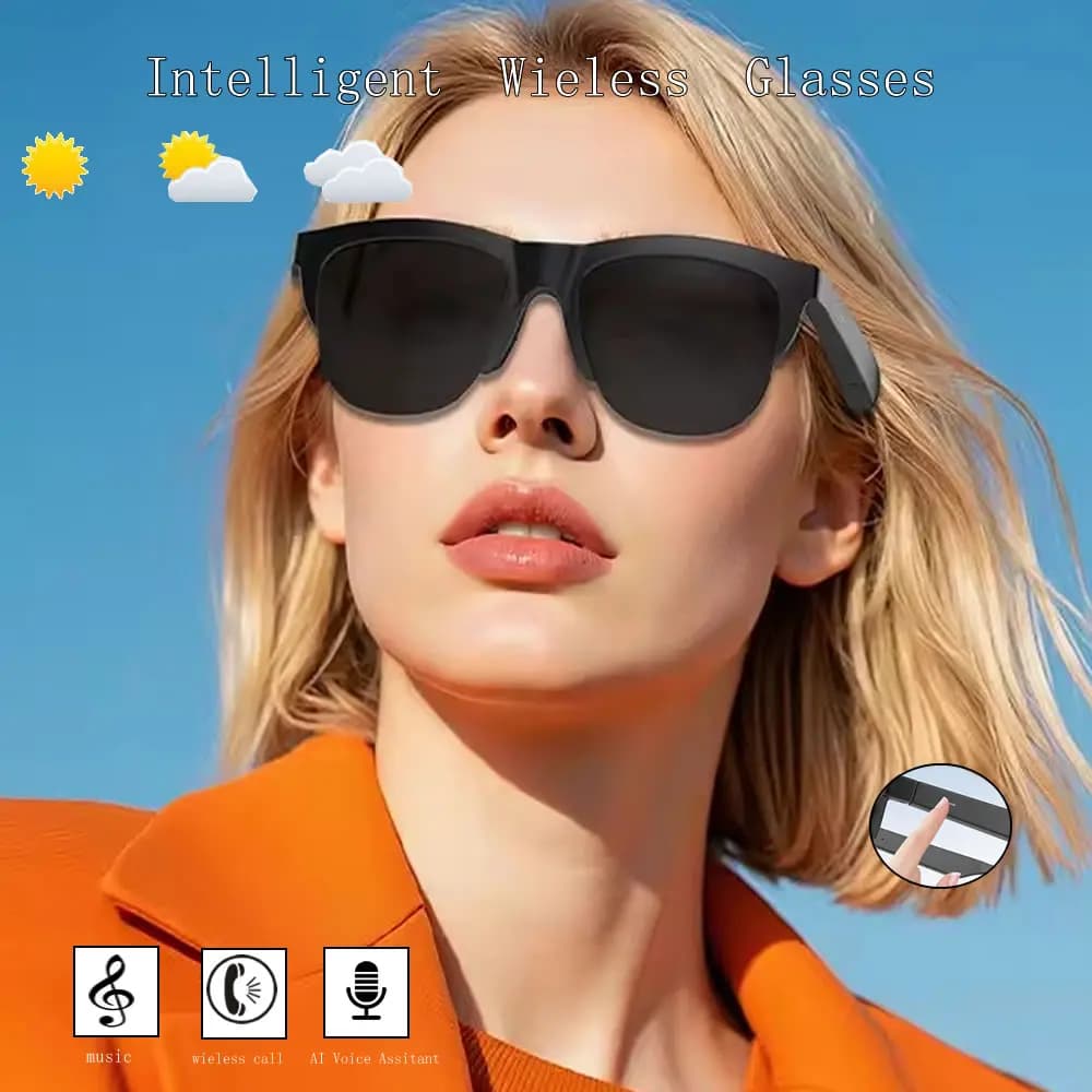 Wireless Headphones Smart Glasses 2026 Music Sunglasses New Camera Control Bluetooth Call Headset HIFI Audio Glasses For Android