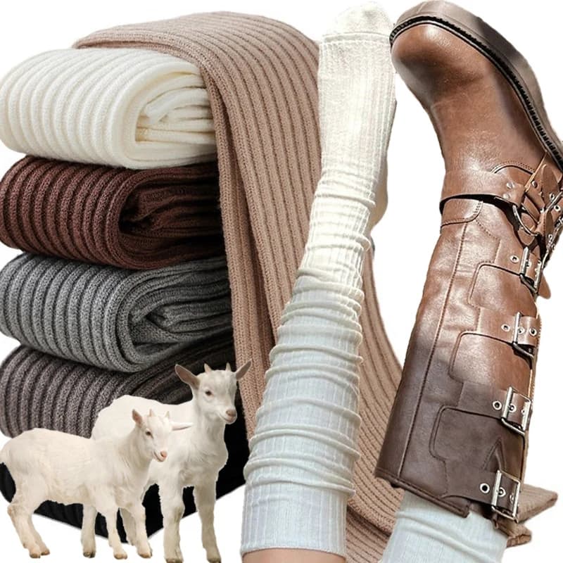 1/2 paia di calzini lunghi lavorati a maglia casual da donna autunno inverno calze solide stivali calzini al polpaccio sopra il ginocchio leggings Harajuku Lolita Sox