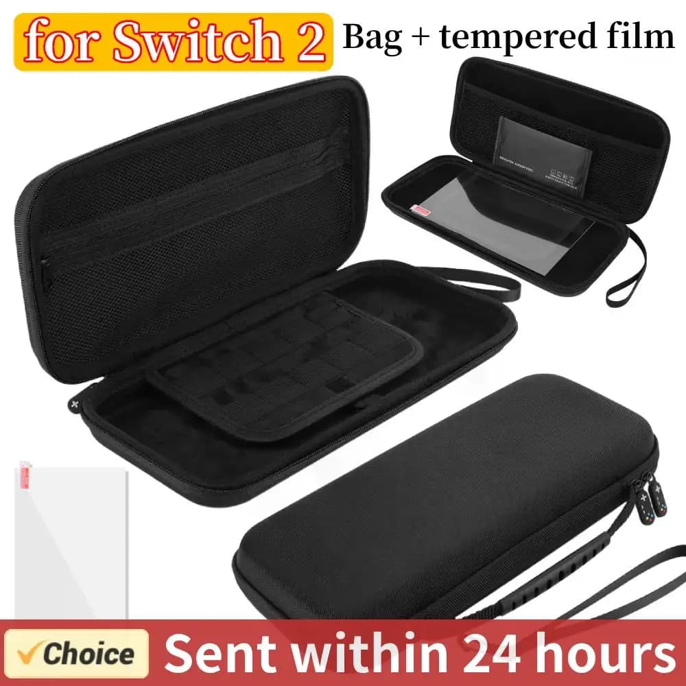 Custodia da trasporto in EVA e protezione per lo schermo per Switch 2 Custodia per console di gioco con 10 carte da gioco Borsa organizer Accessori per giochi