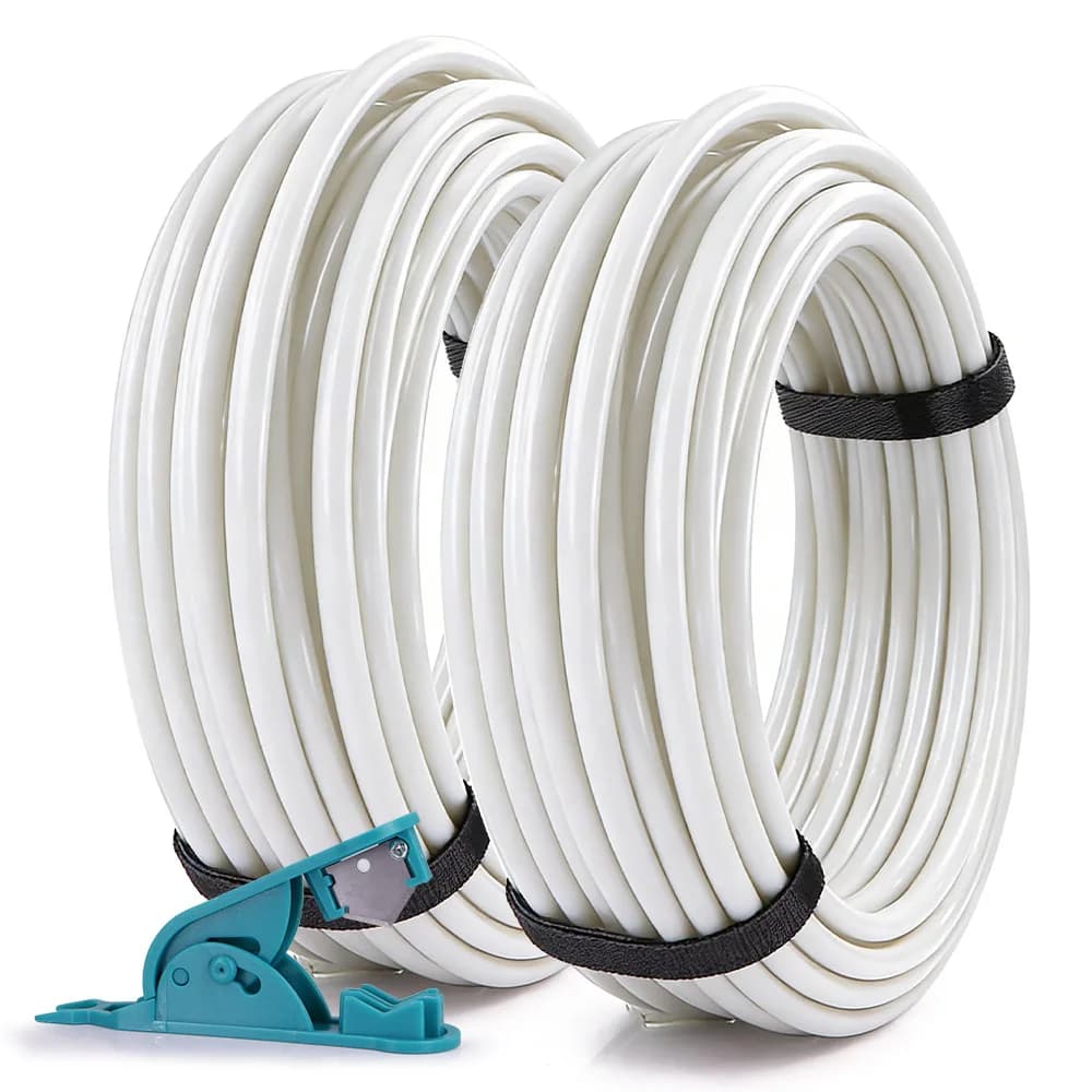 Tubo PE da 3/8" (9,5 mm) con taglierina, tubo bianco resistente alla pressione per irrigazione automatica di giardini, prati, frutteti, agricoltura e microirrigazione a goccia
