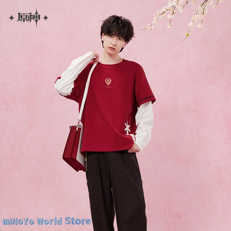 T-shirt originale Yae Miko MiHoYo Genuino ufficiale Genshin Impact Yae Miko Tema Impression Series Impiombato Maniche lunghe Cosplay