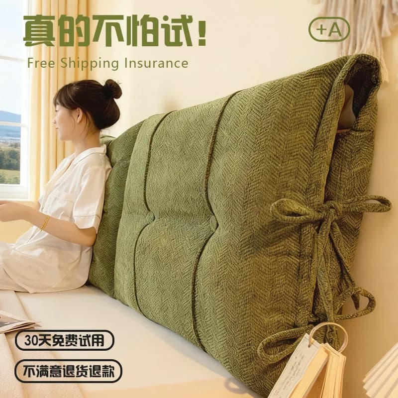Head soft bag backrest cover herringbone hard head anti-collision bed cushion can fix bed pillow
