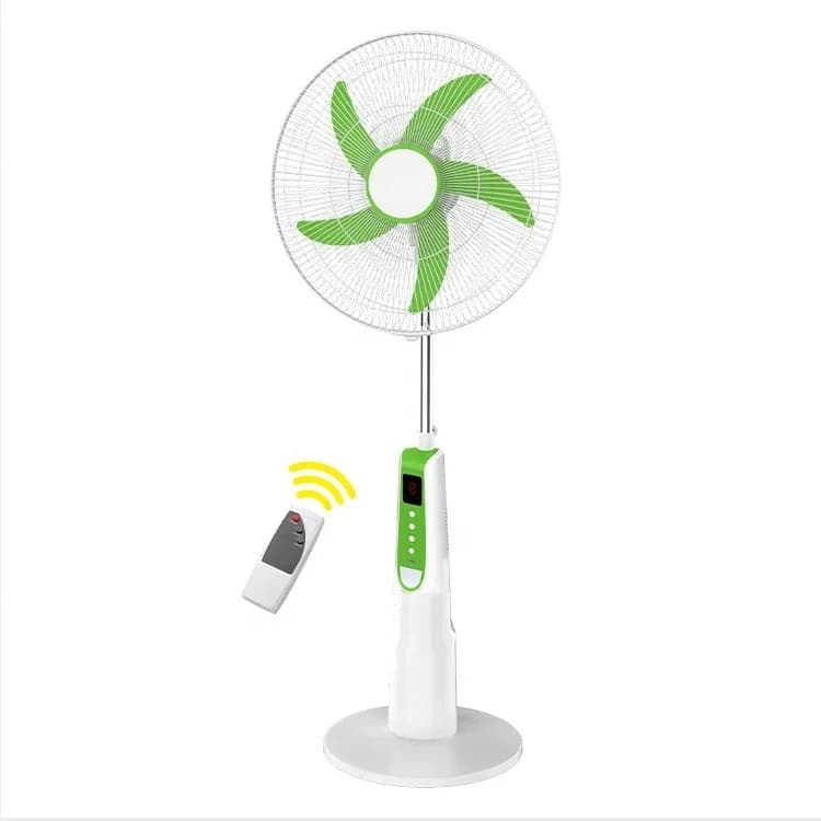 Ventilatore da Terra Ricaricabile AC/DC da 18 Pollici con Luce LED per Emergenze