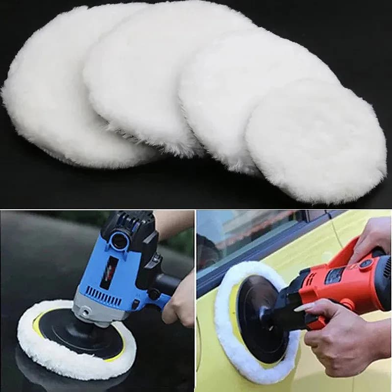 Set di 5 tamponi in lana per lucidatura auto, per lucidatrice, ceratura, lucidatura, cura della vernice auto, tamponi lucidanti da 3/4/5/6/7 pollici