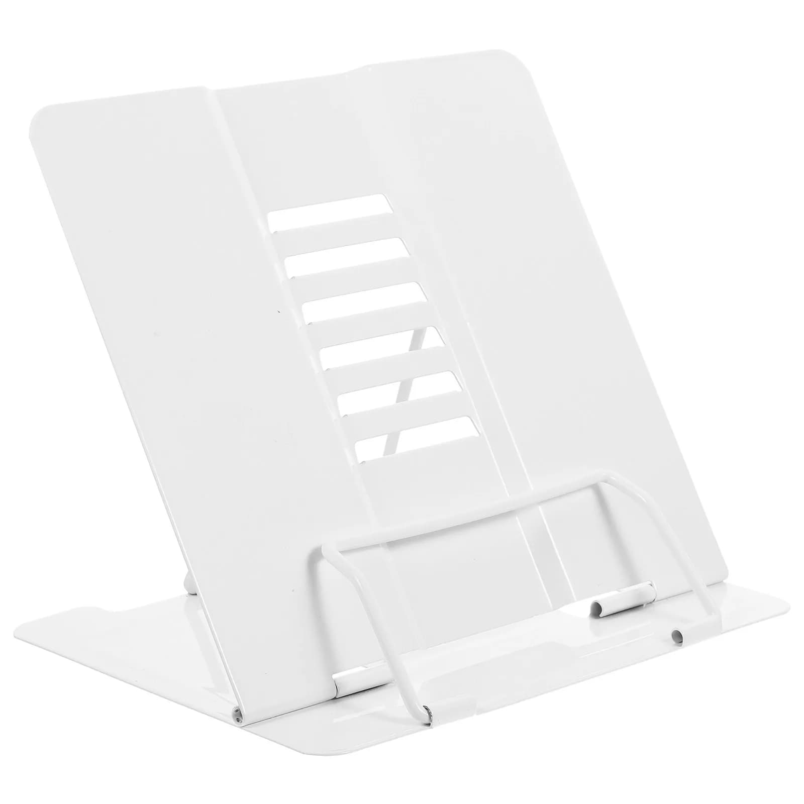 Premium Metal Book Stand Multi-Angle Adjustable Desktop Reading Rack for Textbooks Documents Laptops Recipe Books Hands-Free
