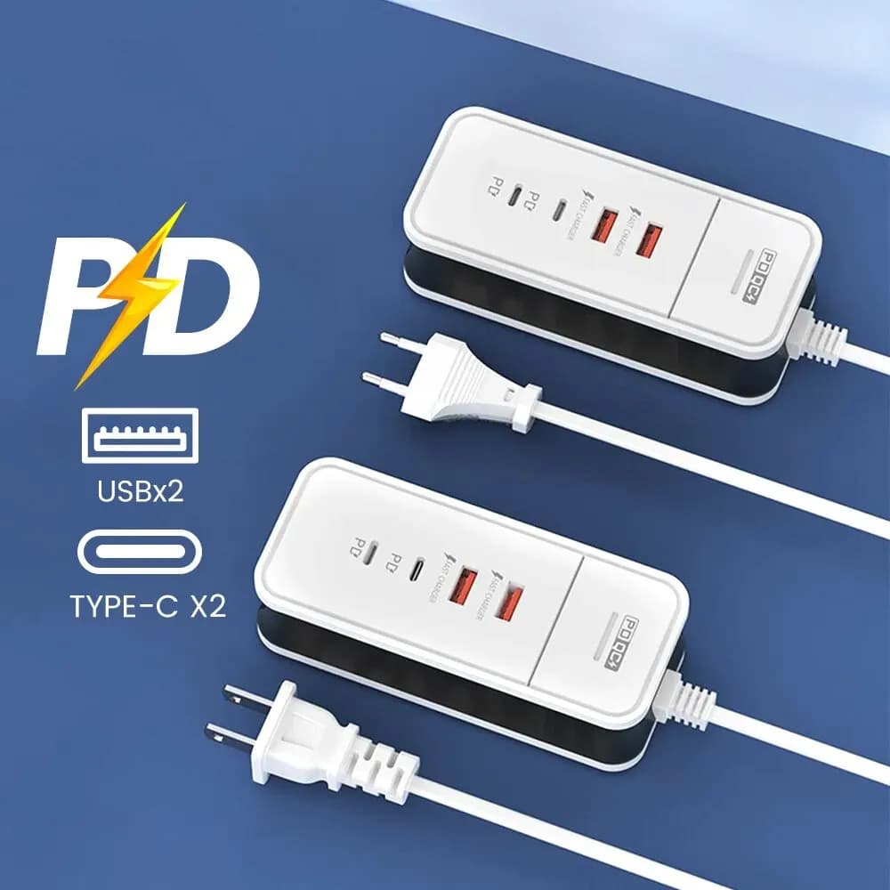 Caricabatterie USB a 4 porte QC 3.0 PD 12W caricatore da muro di ricarica per adattatore di alimentazione da viaggio per telefono cellulare Xiaomi Samsung iPad