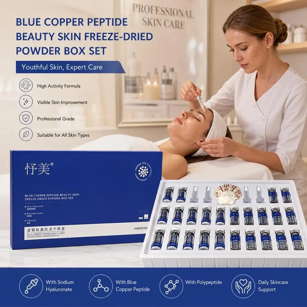 Freeze-Dried GHK-CU Powder Anti-Aging Skin Repair Improves Elasticity Fades Fine Lines and Supports Moisturizing Barrier 24pcs