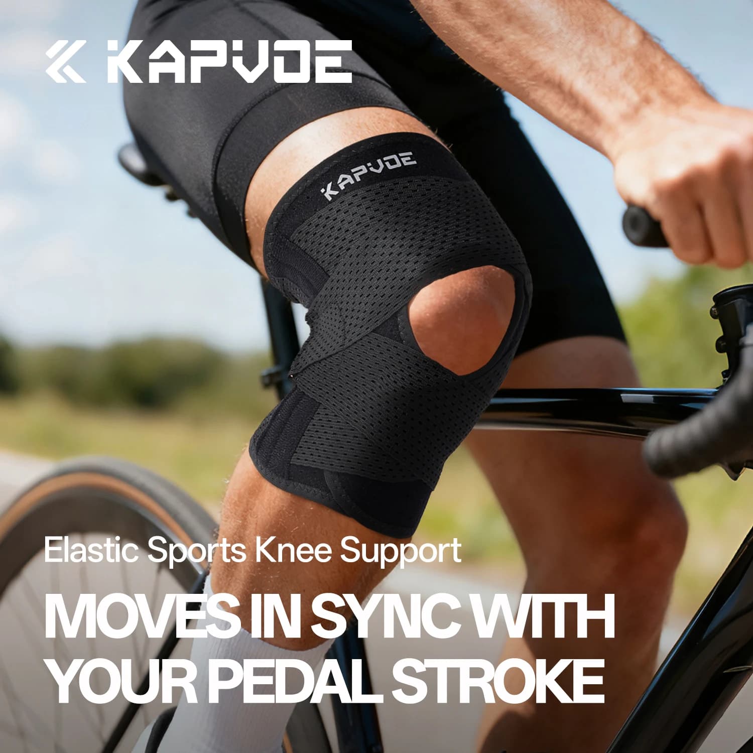 KAPVOE Nuovo Ginocchiera Sport all'aria aperta Ciclismo Calcio Basket Corsa Ginocchiere Supporto per ginocchio Compressione di assorbimento antiscivolo