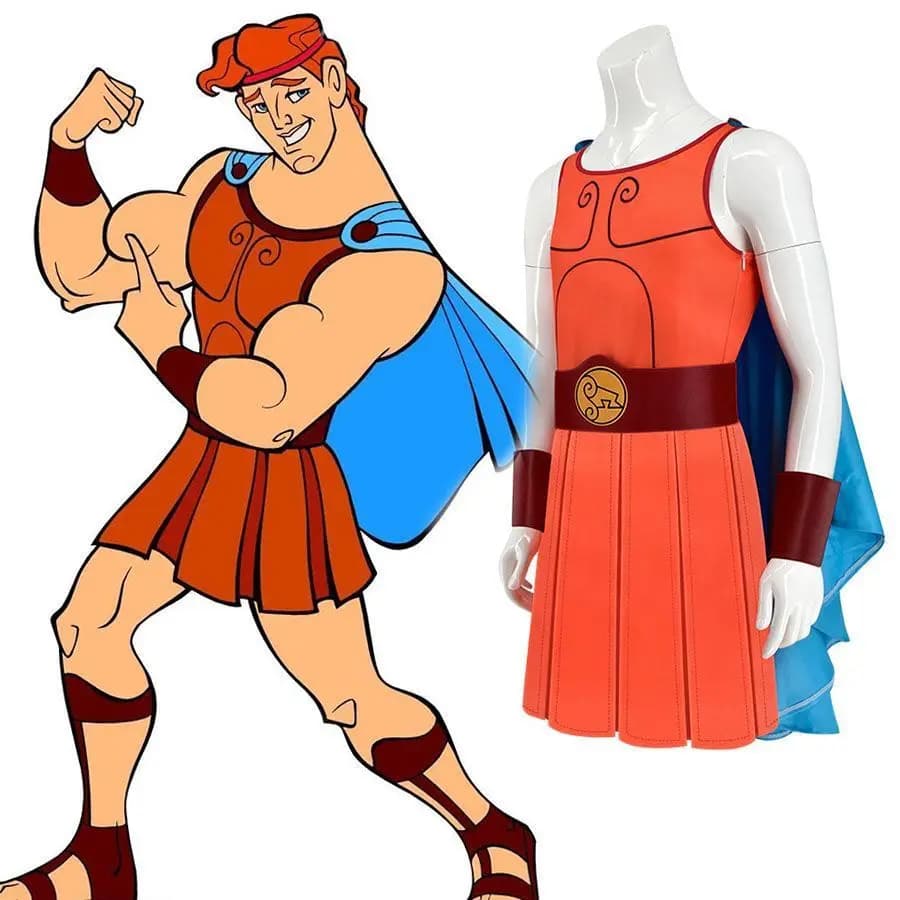 Anime Super Hercules Cosplay Costume For Adult Men Superhero Cloak Cape Hercules Uniform Dress Halloween For Men Women Cos Gifts