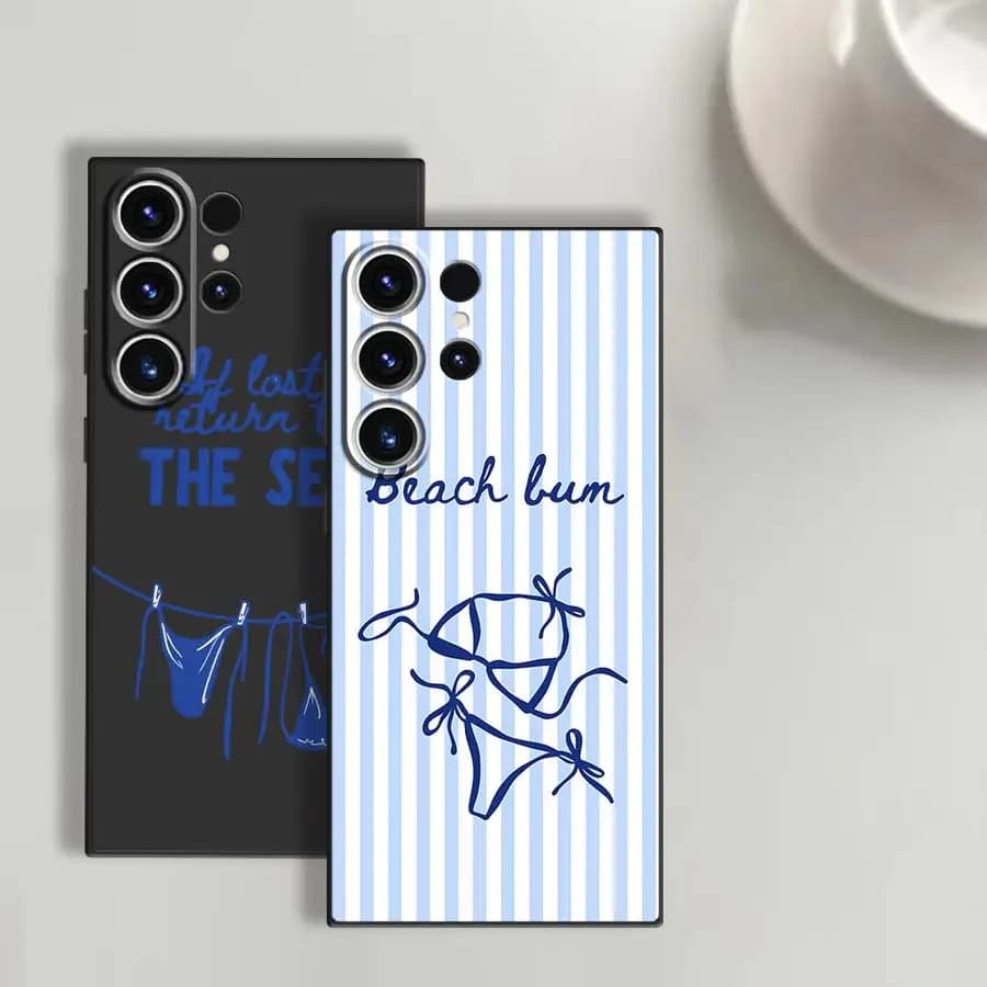 Cover per Samsung Galaxy S26 Ultra S21 FE S20 Ultra S24 S23 Note 20 8 9 10 S25 Plus S10 S9 Funda Phone Cover Summer Swimsuit