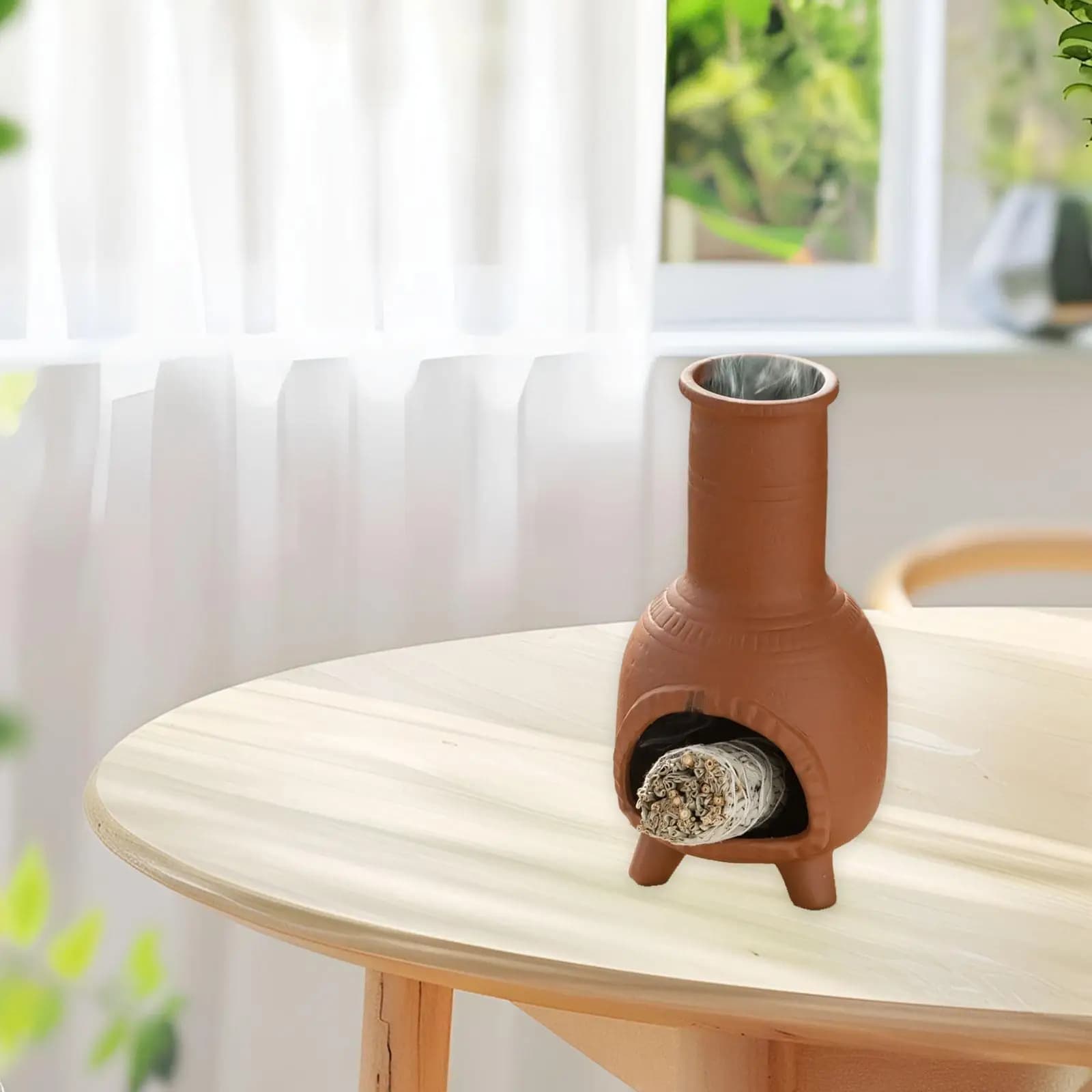 Decorative Ceramic Incense Holder Smudge Bowl Sage Bundle Burner for Bedroom Office Gift