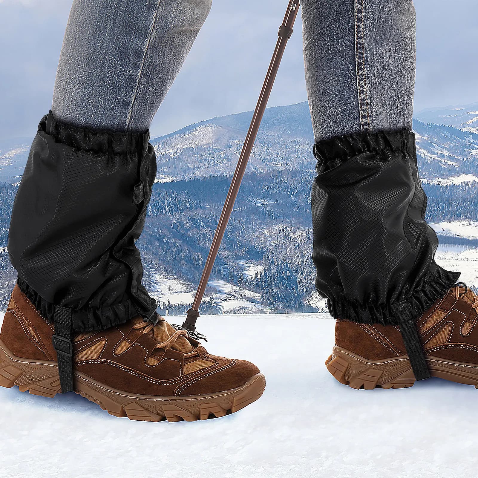 1 Paio di Ghetre da Neve Impermeabili Leggere e Regolabili per Escursionismo, Camminata, Arrampicata, Copriscarpe da Neve
