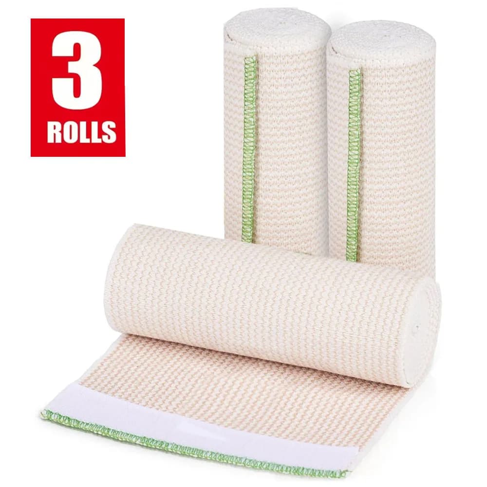 Benda elastica riutilizzabile con chiusura a strappo, 3 pezzi, con compressione, supporto estensibile resistente, adatto per ginocchia, caviglie, polsi