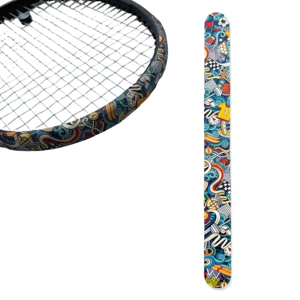 PU Tennis Racket Edge Sticker Anti-friction High Fit Tennis Racket Edge Protection Strip Shock Absorption High Elastic