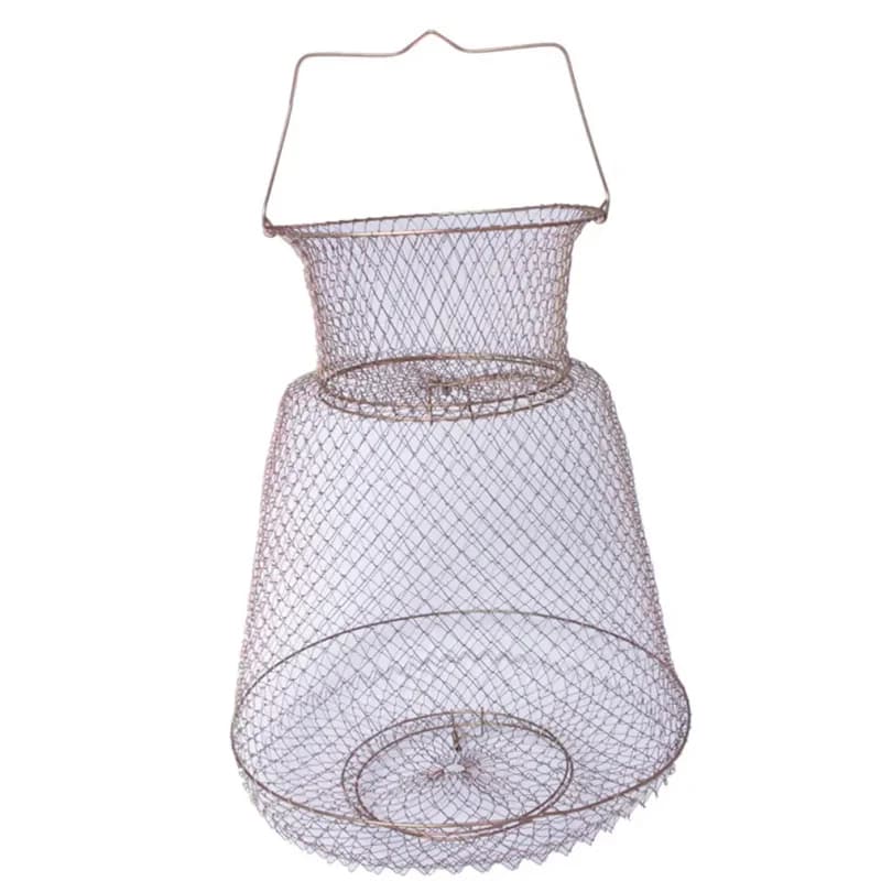 Lobster Mesh Fishing Net Prawn Crab Cage Folding Trap Net Foldable Metal Wire Fish Shrimp Basket Wholesale