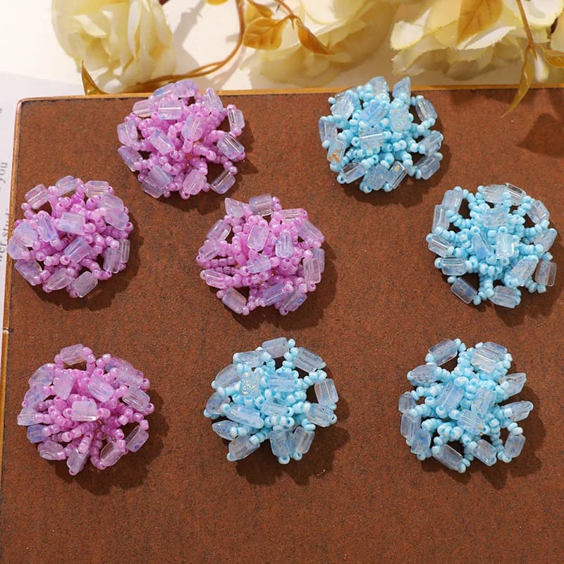 Shoe Charms Delicate Monet Garden Hydrangea Seed Bead Flower Cluster 1 Piece Korean Elegant Versatile DIY Decor