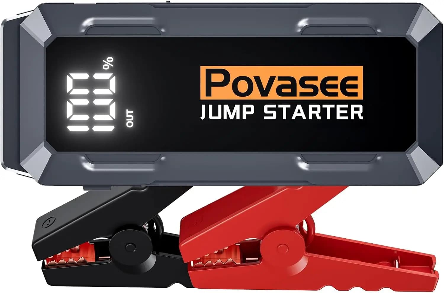 Avviatore di emergenza 4000A 12V per gas/diesel da 10 litri, display LCD, power bank, doppia uscita, luce LED