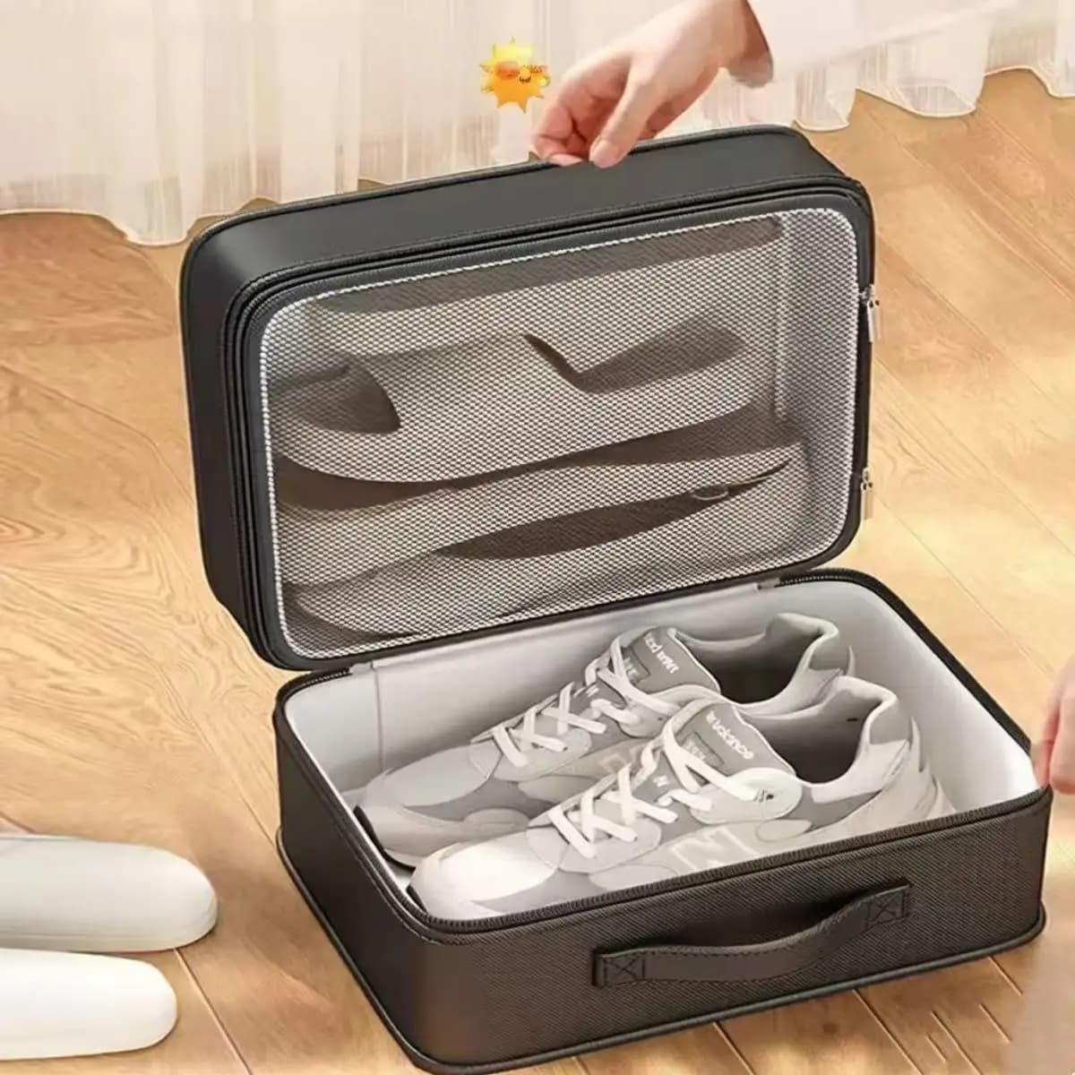 Upgrade Travel Shoe Bag Organizer Zipper Waterproof Sneakers Storage Bag Multi layer can store 4pair shoe box