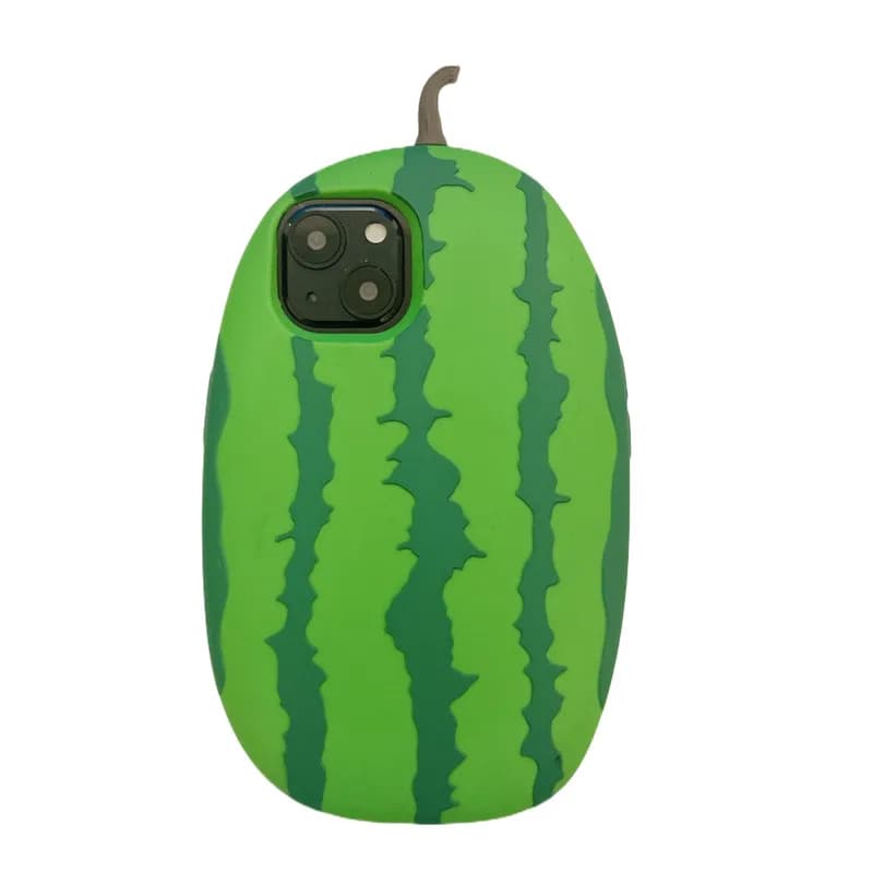 Custodia per telefono in silicone divertente anguria 3D creativa INS per iPhone 15 14 Plus 13 Pro Max Cover posteriore per 12 Pro