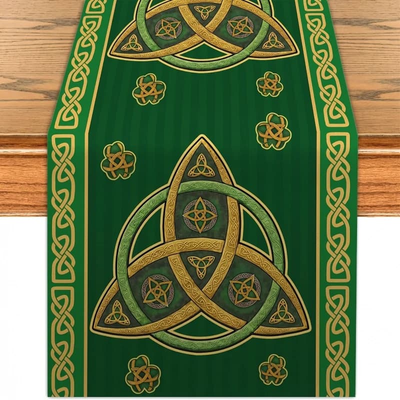 VIKAMA Squisito runner da tavola con nodo Trinity, perfetto per feste di San Patrizio, serate in pub e decorazioni per raduni a tema irlandese