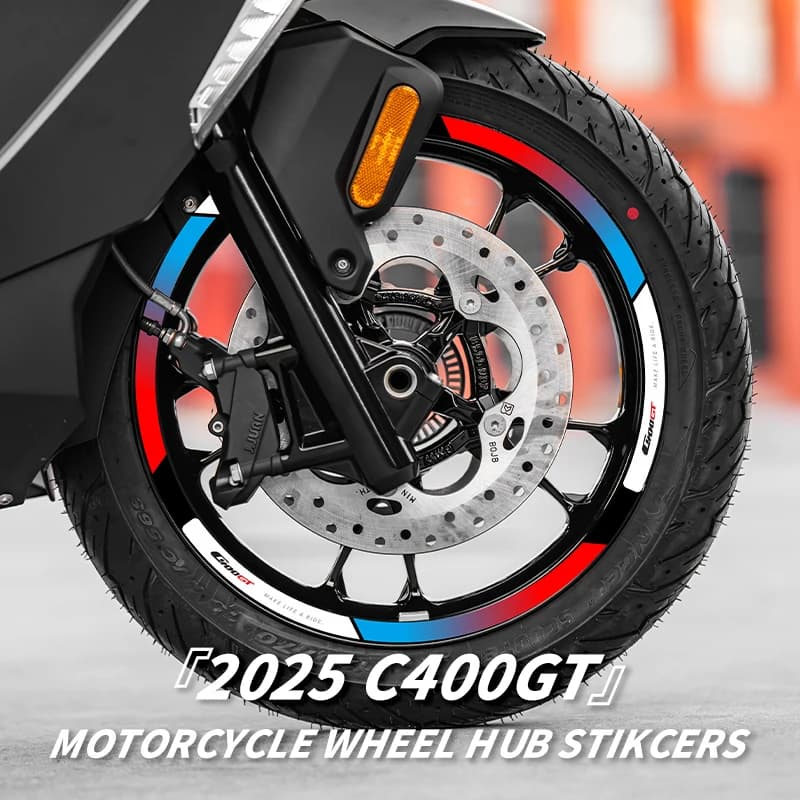 Utilizzato per BMW C400GT 2025 Accessori bici Decalcomanie per decorazioni di sicurezza per cerchioni Adesivi riflettenti per mozzo ruota moto