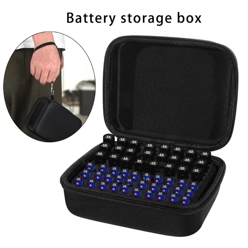 Custodia organizer per batterie 2A 3A, design compatto e portatile, contenitore portaoggetti per casa, viaggi e ufficio
