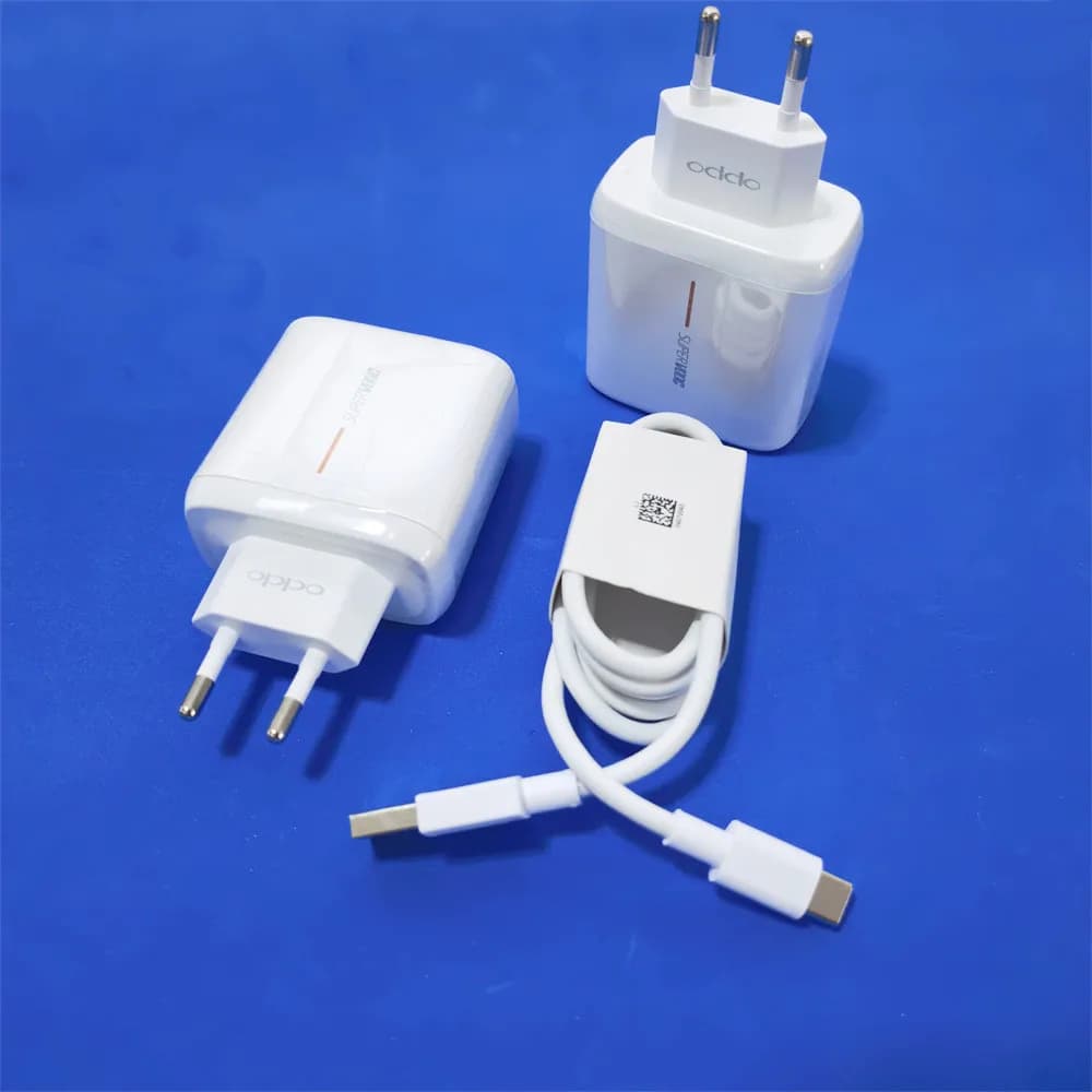 Adattatore di ricarica rapida OPPO 65W Max SuperVooc con cavo USB C da 100 cm per Reno 14 12 11 10 8 7 5 6 Lite 4 3 Find N3 X6 X5 Pro X X2 X3