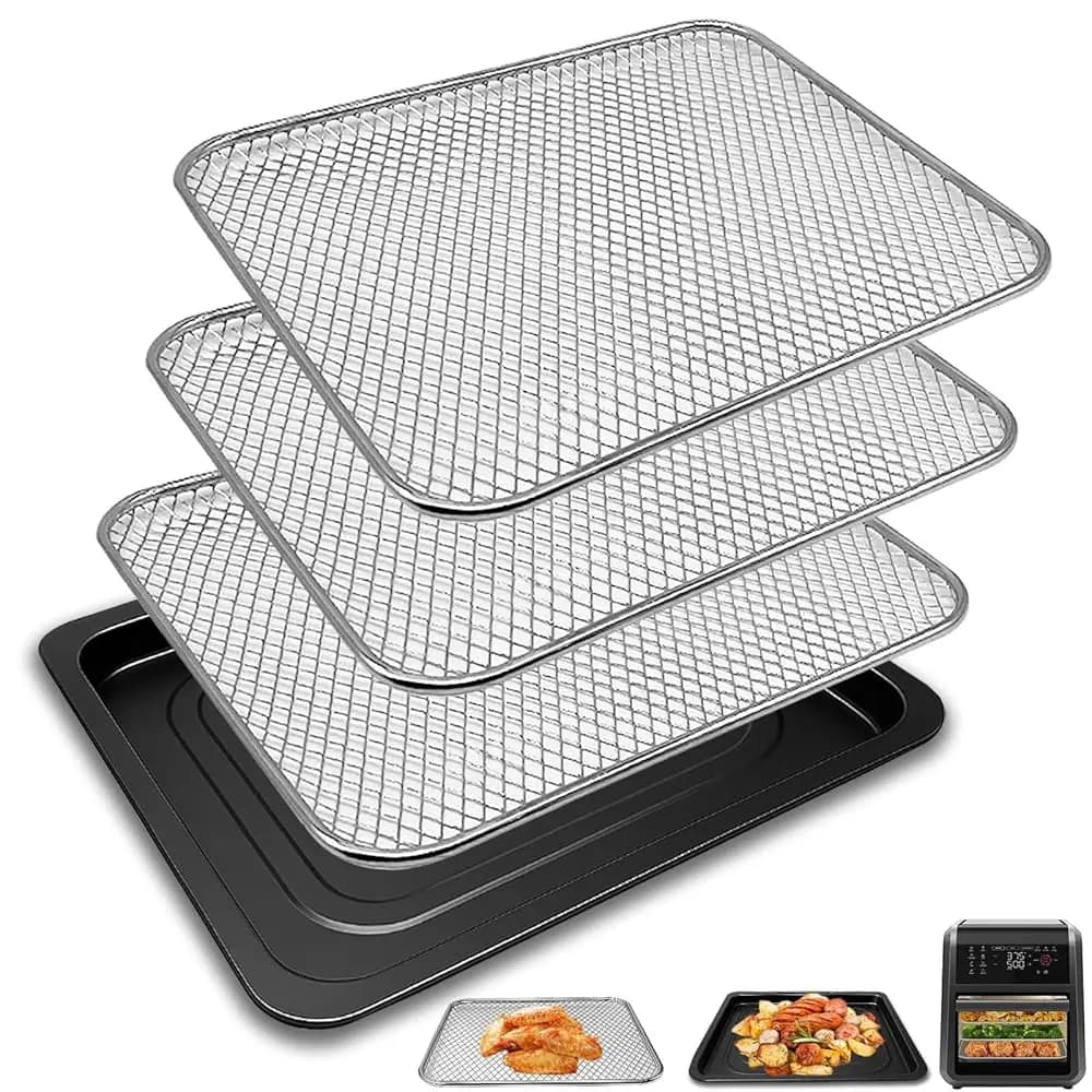 Parti di ricambio per friggitrice ad aria Chefman 12 Quart 6 in 1, forno a convezione digitale da banco, vassoio raccogligocce per friggitrice ad aria, griglia.