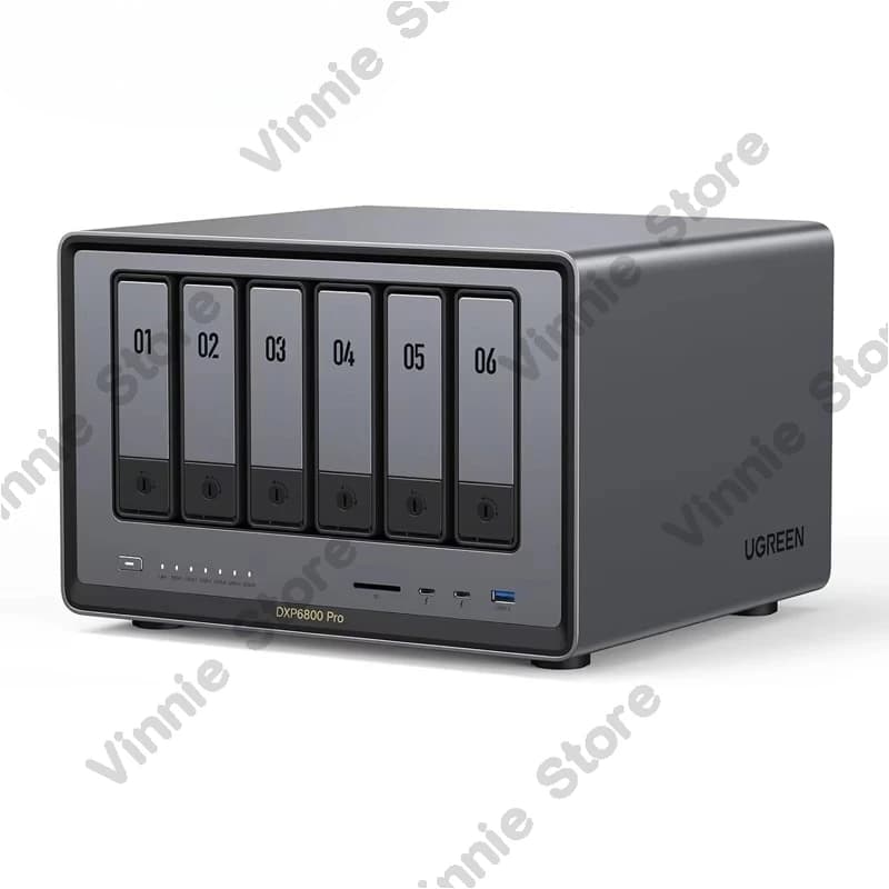 NASync DXP6800 Pro NAS Desktop a 6 Bay con CPU Intel i5 1235u 10 Core, 8GB RAM DDR5, Storage di Rete (Senza Dischi)