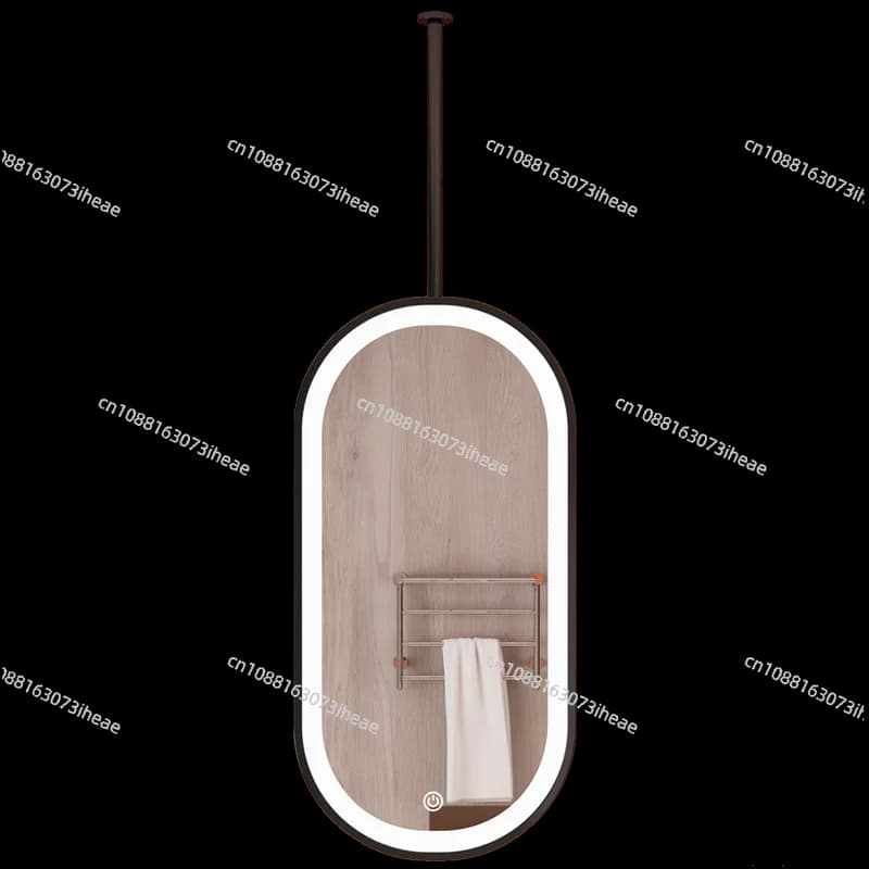 Specchio ovale moderno retroilluminato design intelligente bordo in metallo specchio da bagno trucco Miroir senza nebbia