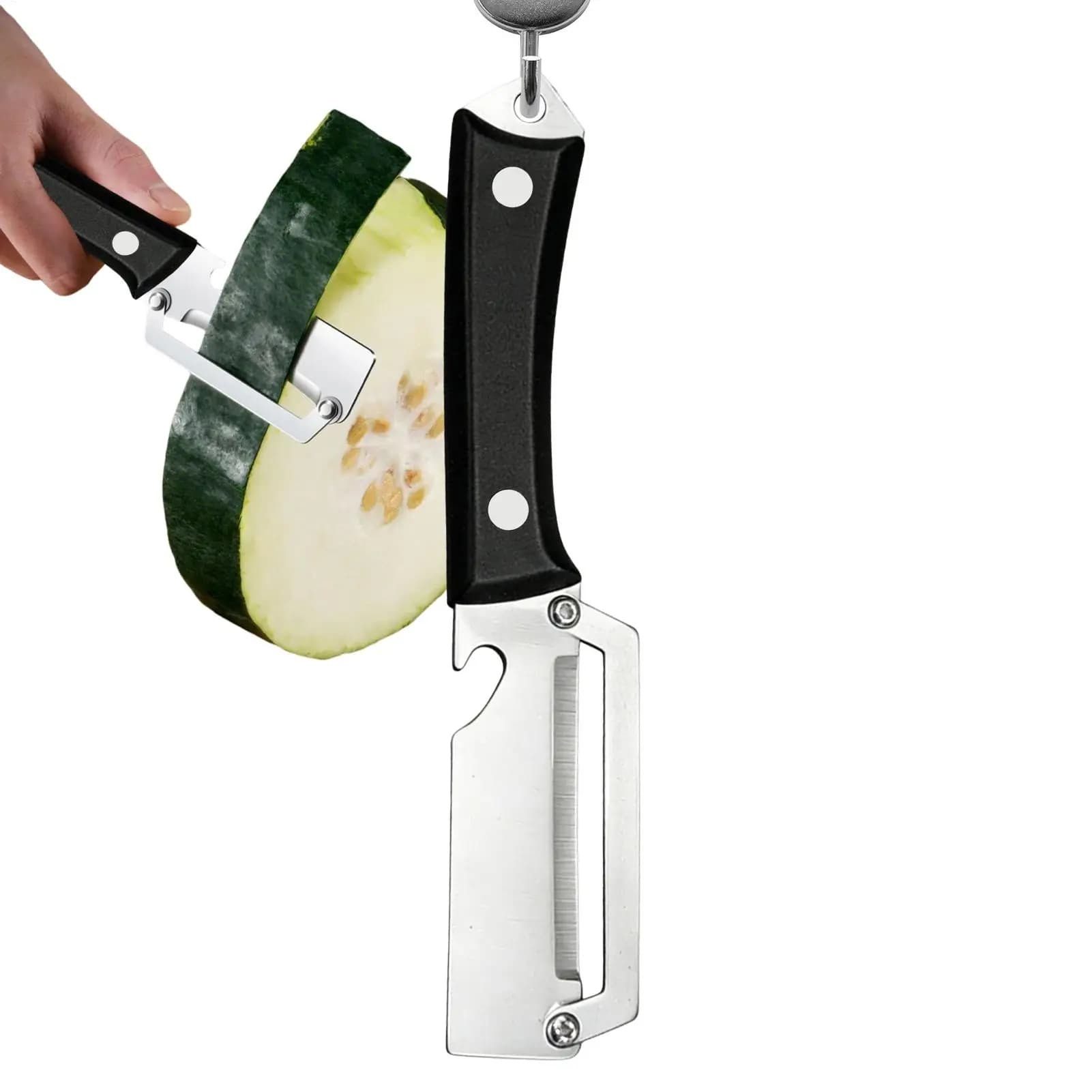 Sbucciatore per Ananas in Acciaio Inossidabile, Sbucciatore per Canna da Zucchero, Affettatrice per Meloni, Coltello per Sbucciare Ananas, Utensile Speciale da Cucina