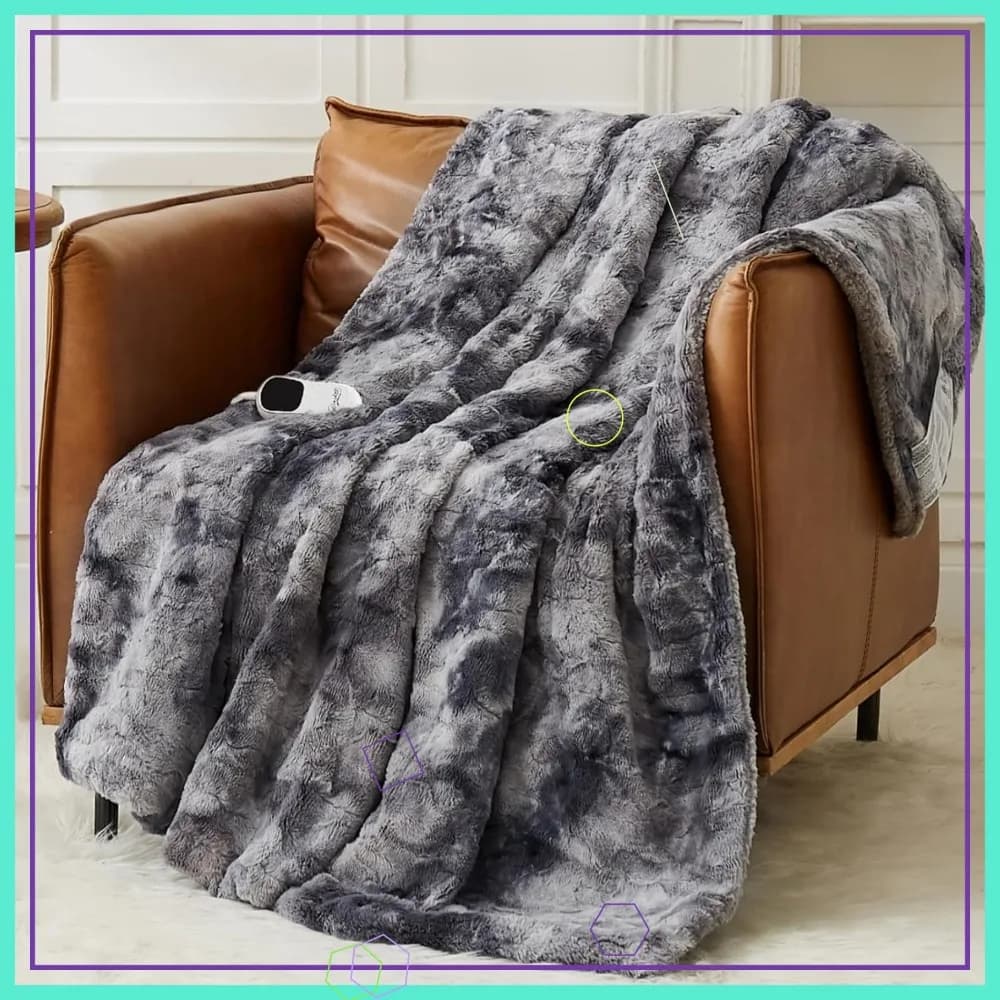 Coperta elettrica riscaldata 50x60 pollici, 10 livelli di calore con timer di spegnimento automatico e protezione da surriscaldamento, lavabile in lavatrice