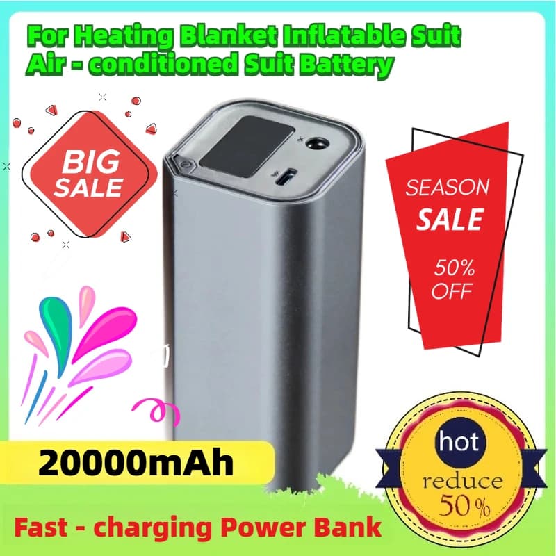 Batteria al litio 12V 20000mAh 66W per coperta riscaldante Tuta gonfiabile Batteria per tuta climatizzata Ricarica rapida Power Bank