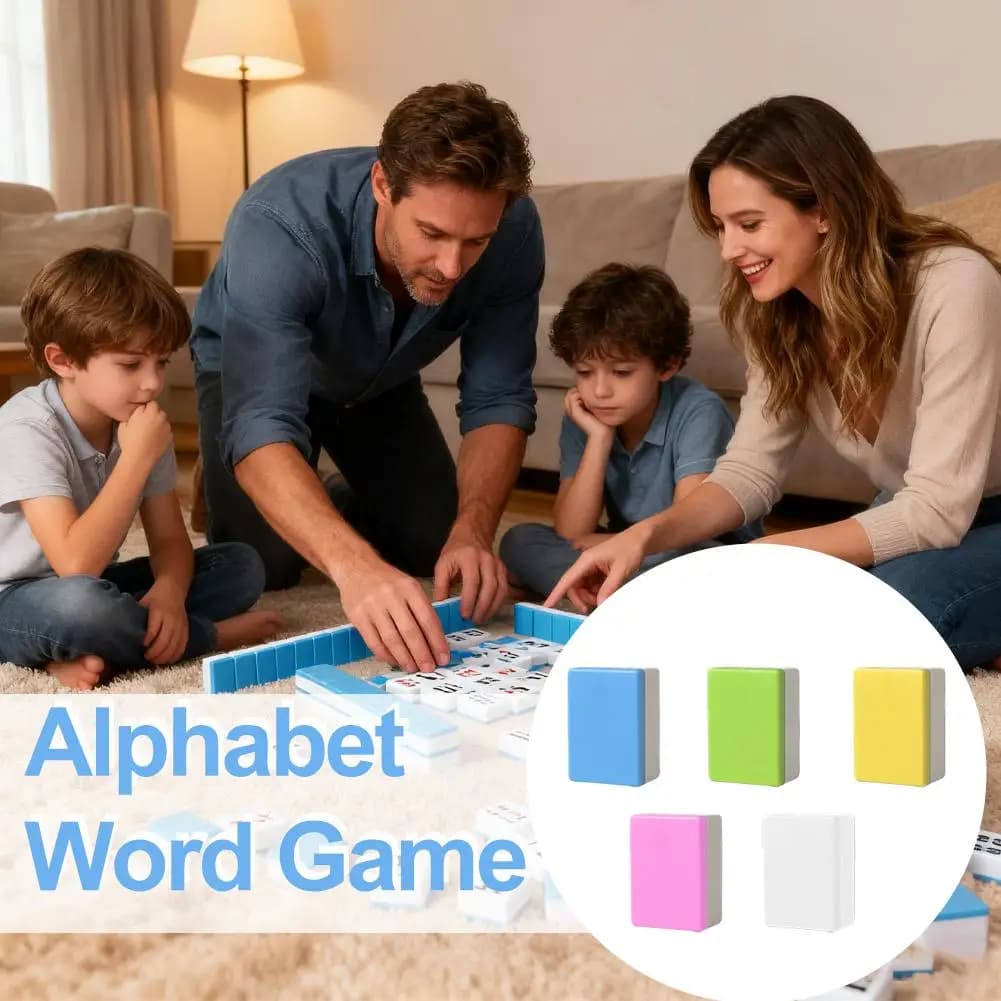 Set Mahjong Alfabetico per Bambini, Gioco di Apprendimento della Ortografia, Gioco da Tavolo Multigiocatore per il Tempo Libero, Accessori per Feste per Adulti