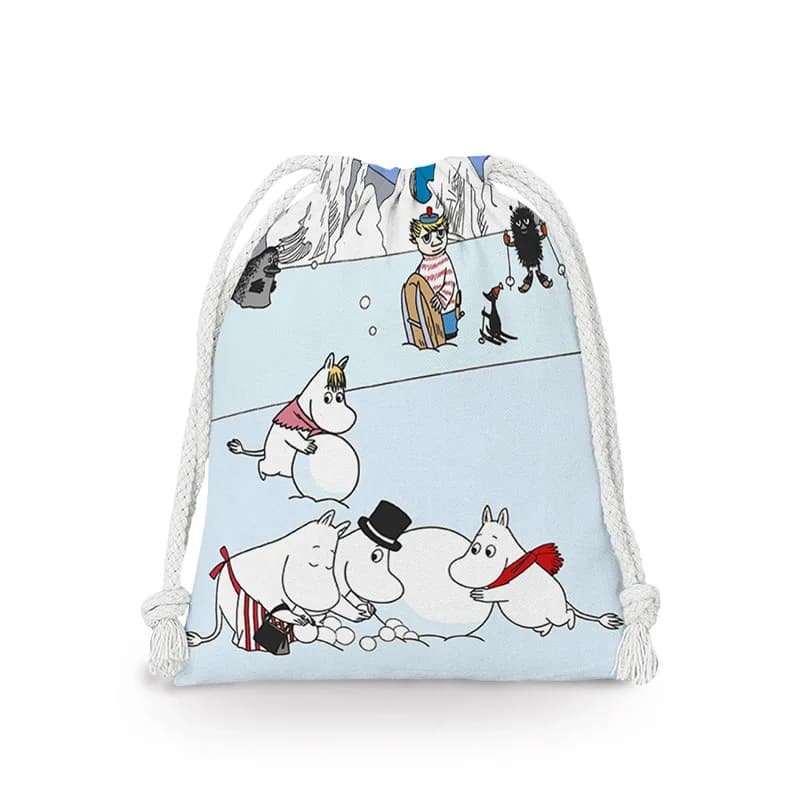 Kawaii Anime Moomins Series Drawstring Pouch Cartoon Creativity Cute HD Printing Large Capacity Portable Storage Bag Gift