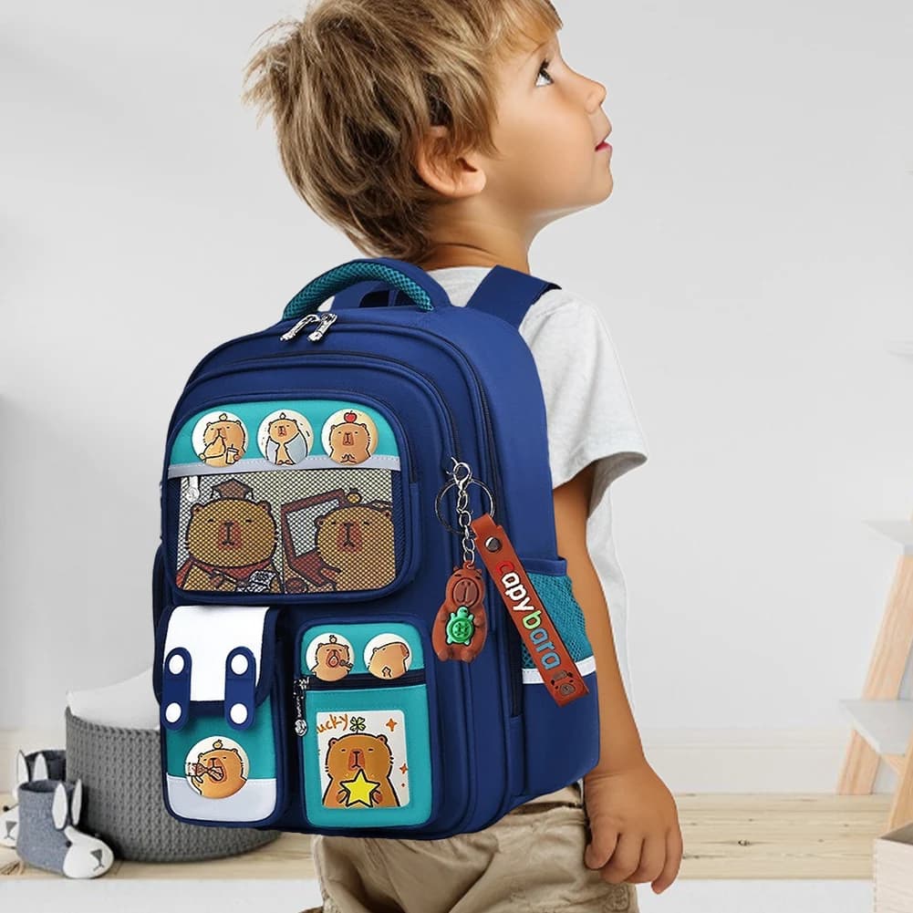 Zaino Capybara Kawaii con tracolla regolabile, adorabile zainetto in tessuto Oxford resistente all'usura, per viaggi e vacanze