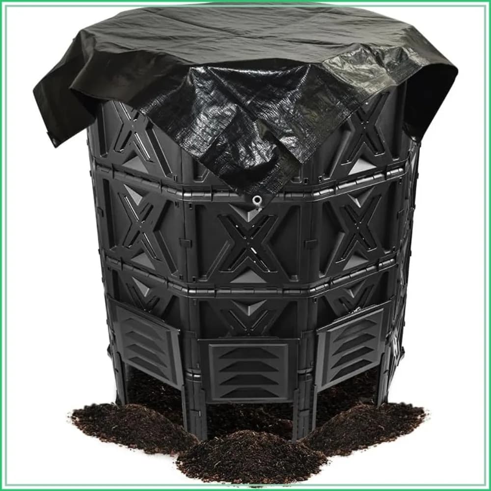 190 Gallon Large Outdoor Compost Bin, 720L Garden Composter with Aeration Vents, BPA-Free PP Panels, Modular Structure with Bottom Access Door and Lid