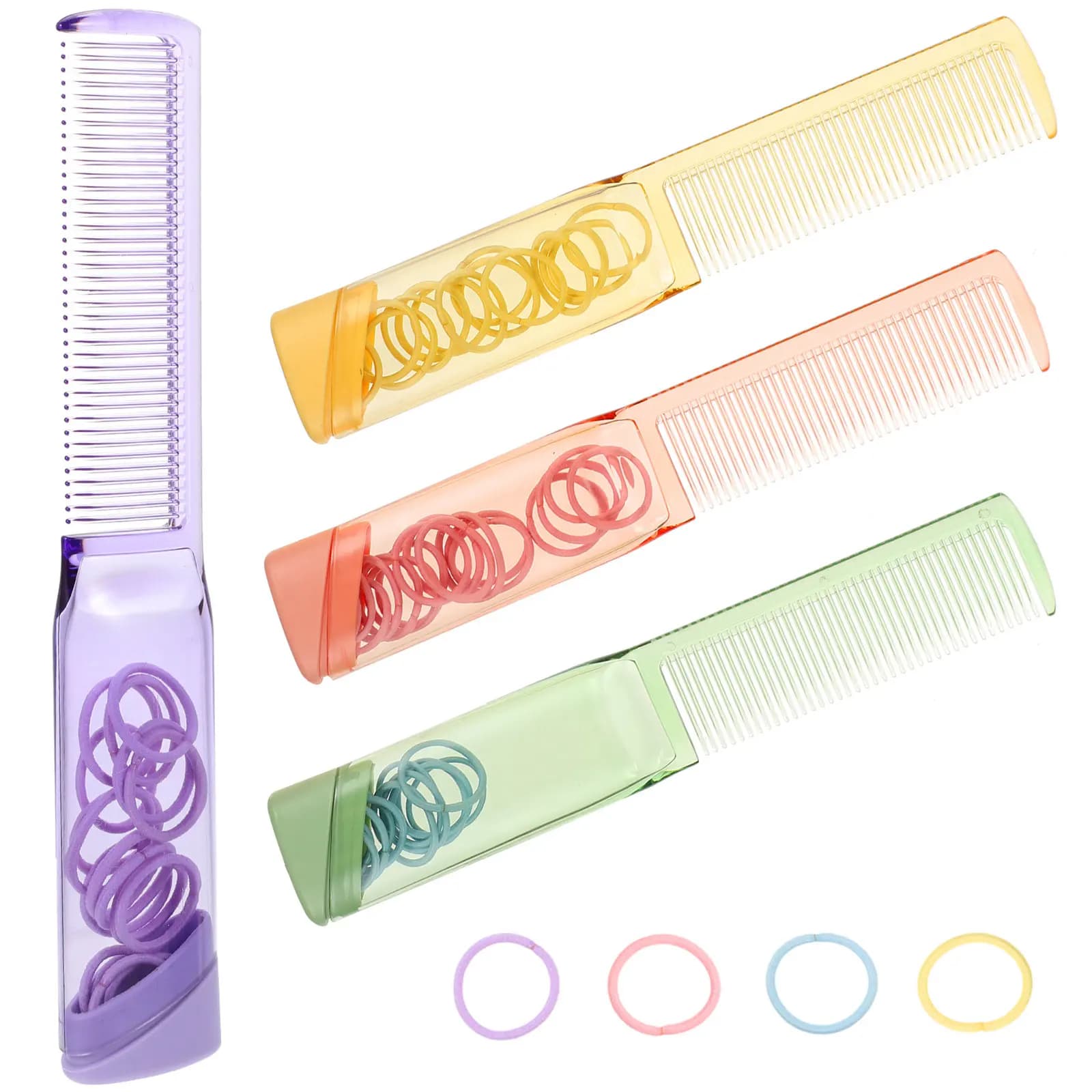 Set of 4 Pettini Hair Sliding, Multifunctional Antistatic Tool for Styling, Districting, Body Massage, Home Use