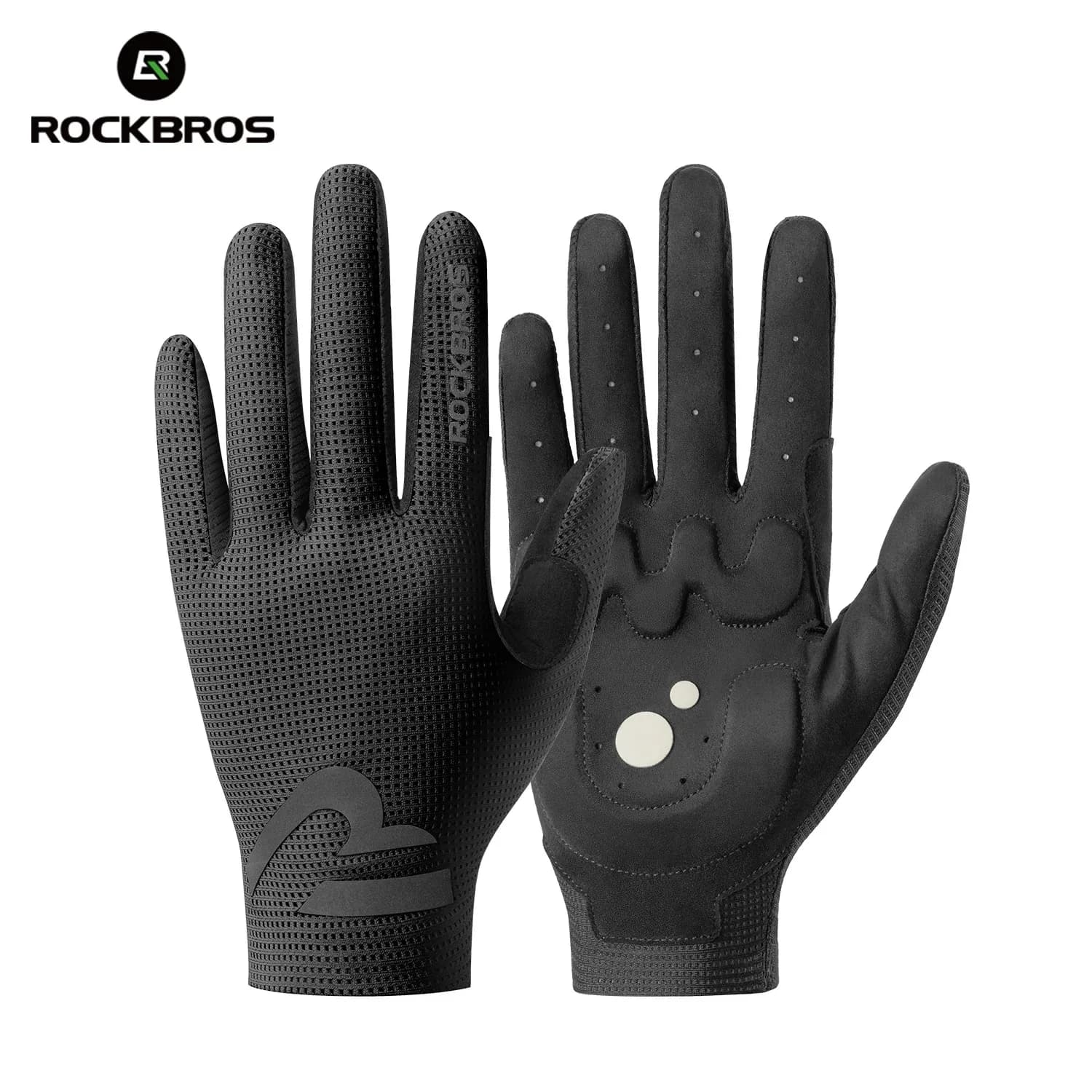 Guanti da Bicicletta ROCKBROS con Dita Intere, Touch Screen, Traspiranti, Antiscivolo, con Imbottitura Ammortizzante sul Palmo