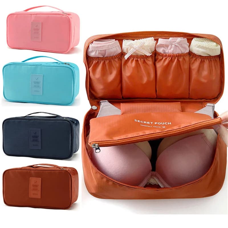 Borsa Portatile per Conservazione Reggiseni e Biancheria Intima, Organizer da Viaggio Impermeabile, Cubo Salvaspazio, Borsa per Cosmetici