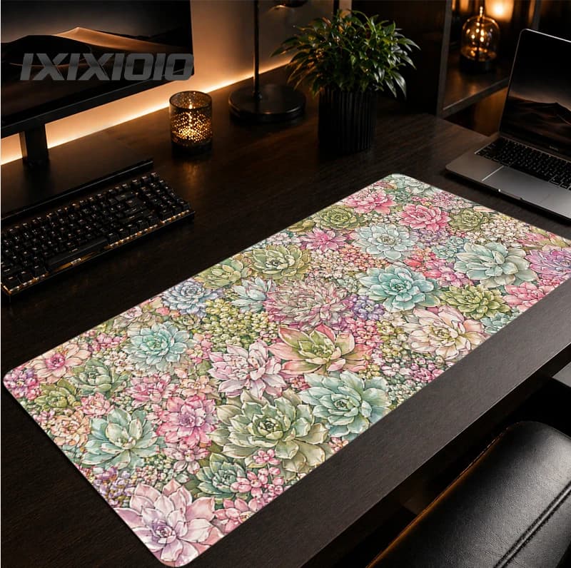Beautiful Colorful Succulents Mouse Pad Gaming printon demand Home Computer Mousepad XXL Office Non-Slip Carpet PC Mouse Mats
