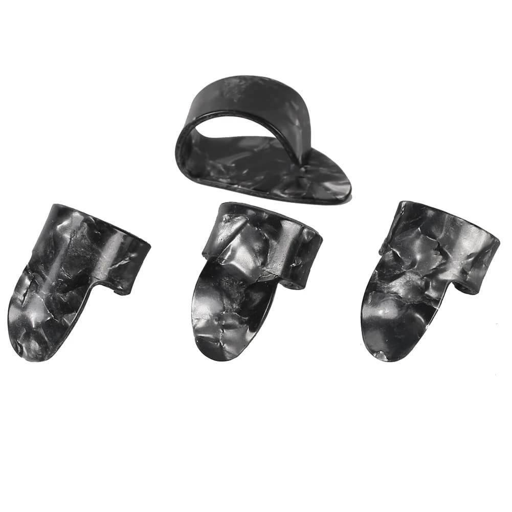 (AD10) Set di 60mm di slide per chitarra, slide per dita in acciaio inossidabile/vetro, 6 plettri per chitarra e 4 plettri per dita, accessori per chitarra